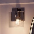 thumbnail image 1 of Urban Ambiance Luxury Mid-Century Modern Bath Fixture, Size: 8-3/8"H x 7"W, with Luxe Style Elements, Brushed Nickel Finish and Clear Shade, UHP2455, 1 of 4