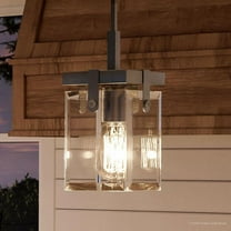 Urban Ambiance Luxury Mid-Century Modern Pendant, Size: 11-7/8"H x 6-1/2"W, with Luxe Style Elements, Brushed Nickel Finish and Clear Shade, UHP2447