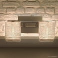 thumbnail image 1 of Urban Ambiance Luxury Modern Bathroom Vanity Light, Medium Size: 6.75"H x 15"W, with Brushed Nickel Finish and Sandblasted Inner Glass, Clear Wavy Outer Glass, G9 LED Technology, UQL2720, 1 of 8