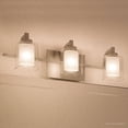 thumbnail image 1 of Urban Ambiance Luxury Modern Bathroom Vanity Light, Medium Size: 6"H x 21"W, with Posh Style Elements, Brushed Nickel Finish and Sand Blasted Inner Glass, Clear Outer Glass, UQL2403, 1 of 8