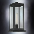 thumbnail image 1 of Urban Ambiance Luxury Modern Farmhouse Outdoor Post/Pier Light, Medium Size: 16" H x 7.5" W, with  Style Elements, Natural Black Finish, UQL1336 from The Quincy Collectio, 1 of 7