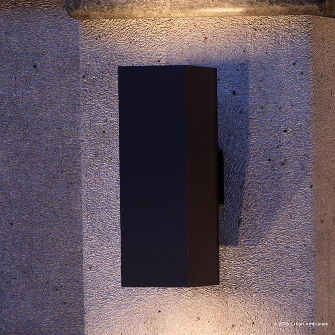 Urban Ambiance Luxury Modern Outdoor Wall Light, Size: 18"H x 6"W, with Transitional Style Elements, Midnight Black Finish, UHP1113