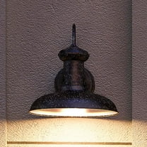 Urban Ambiance Luxury Urban Industrial Outdoor Wall Light, Size: 10-3/4"H x 10"W, with Vintage Electric Style Elements, Olde Iron Finish, UHP1024