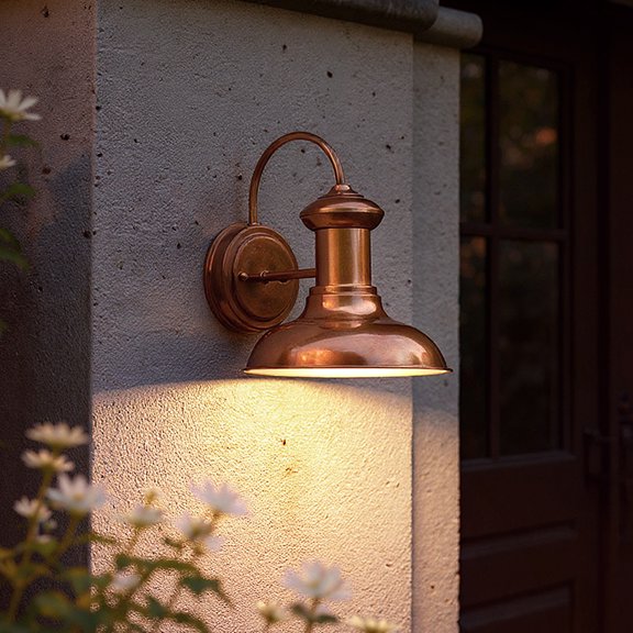 Urban Ambiance Luxury Urban Industrial Outdoor Wall Light, Size: 10"H x 8-1/8"W, with Vintage Electric Style Elements, Solid Copper Finish, UHP1020