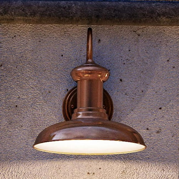 Urban Ambiance Luxury Urban Industrial Outdoor Wall Light, Size: 12-3/8"H x 12"W, with Vintage Electric Style Elements, Solid Copper Finish, UHP1026