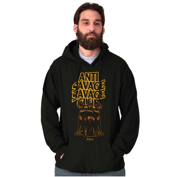Urban Antisavage Savage Club Dogs Unisex Plus Fleece Graphic Hoodie Brisco Brands 3X