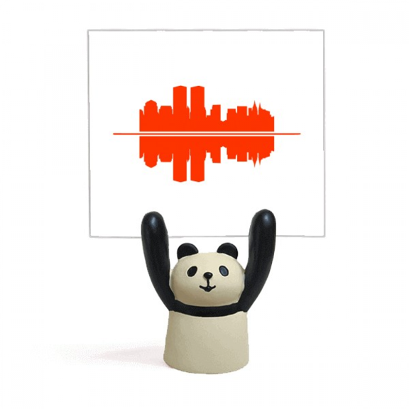 Urban Architectural Signs Symbolize Reflected Landscape Memo Holder Cartoon Animal Panda Stand Decoration