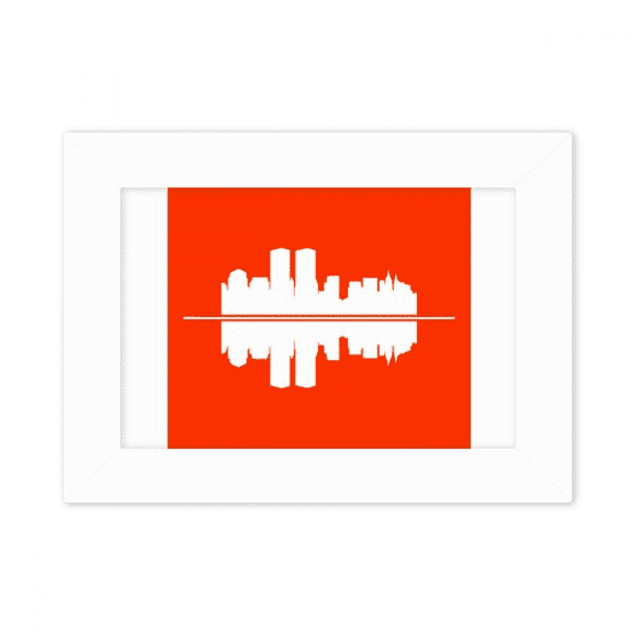 Urban Architectural Signs Symbolize Reflected Landscape Photo Mount Frame Picture Art Painting Desktop 5x7 inch