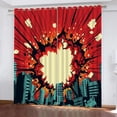 thumbnail image 1 of Urban Architecture Blackout Window Curtain, Red Smoke Window Drapes, Curtains For Kids Room, Noise Reducing Washable Bedroom Window Treatments 52"W x 84"L (Pack of 2), 1 of 6