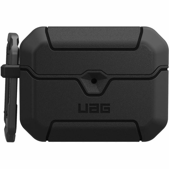 UAG AirPods Pro 3rd Gen Case, Rugged Military Grade Drop Proof Protective Cover with Detachable Carabiner Clip & Secure Lip Closure, Scout Black