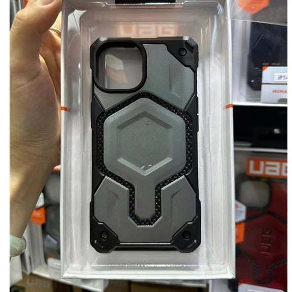 Urban Armor Gear Monarch Pro Carbon Fiber Kevlar Case Magnetic Cover for iPhone 16 15 14 13 ProMax for Samsung S23 S24 Ultra Plus (Kevlar Grey,Galaxy S23plus)