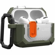 UAG AirPods Pro 3rd Gen Case, Rugged Military Grade Drop Proof Protective Cover with Detachable Carabiner Clip & Secure Lip Closure, Plasma Olive