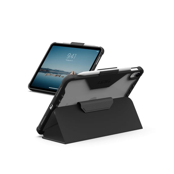 UAG iPad A16 Case 11" 11th Gen 2025, 10.9" 10th Gen 2022 (A3354 A3355) Plyo LT - Armor Shell Folio Cover with Adjustable Kickstand & Pencil Holder, Ice/Black
