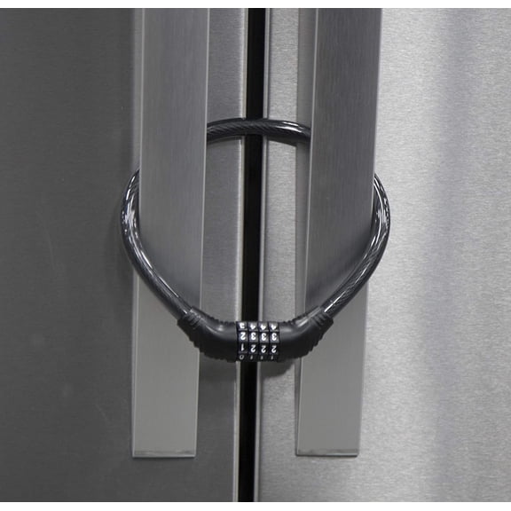 Urban August Fridge & Cabinet Lock with Combination for Kids & Adults (Black - 1 Pack)