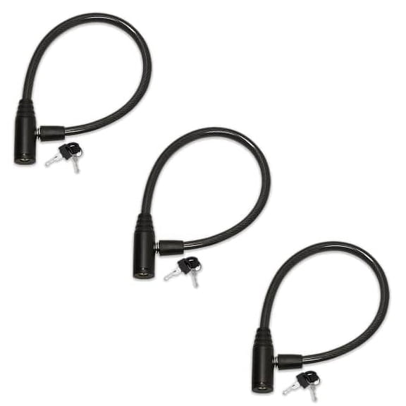 Urban August Original Fridge Lock: Multi - Functional Cable Keyed Lock, for French-Door Refrigerators and Cabinets (Regular, Black - 3 Pack KEYED ALIKE)