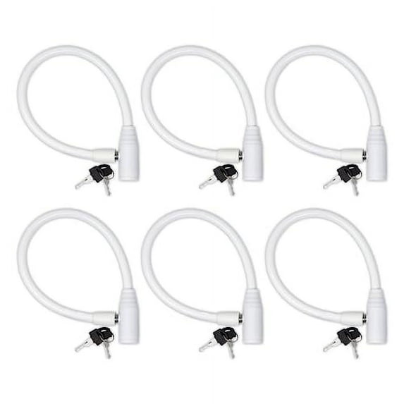 Urban August Original Fridge Lock: Multi - Functional Cable Keyed Lock, for French-Door Refrigerators and Cabinets (Regular White, 6 Pack Keyed Alike)