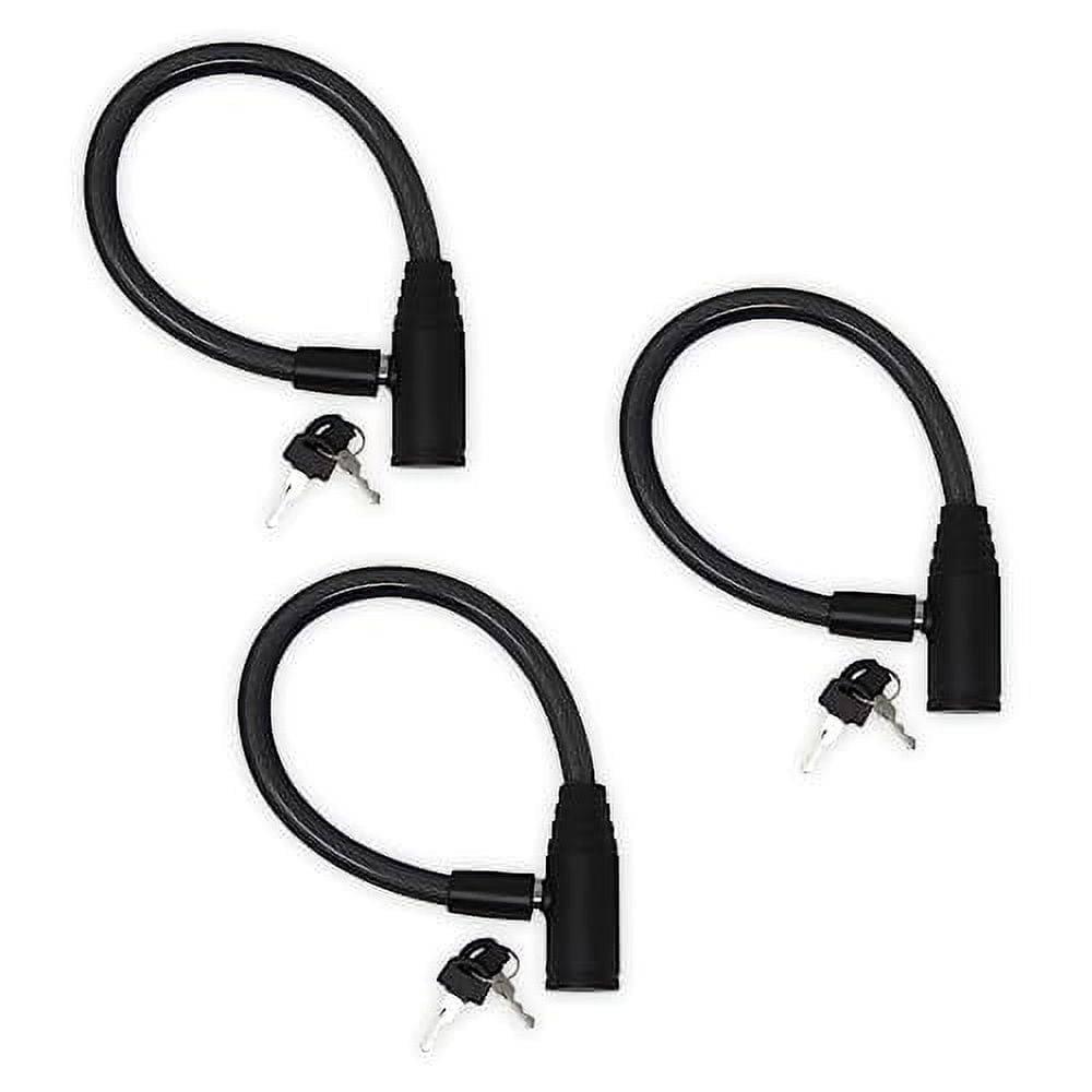 Urban August Original Fridge Lock: Multi - Functional Cable Keyed Lock, for French-Door Refrigerators and Cabinets (Small Black, 3 Pack Keyed Alike)