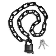 Urban August Weatherproof Chain and Keyed Padlock: Multifunctional Usage (Black)