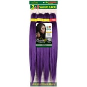QueenB 4X Value Pack Pre-Stretched Braiding Hair 50    Color #PURPLE
