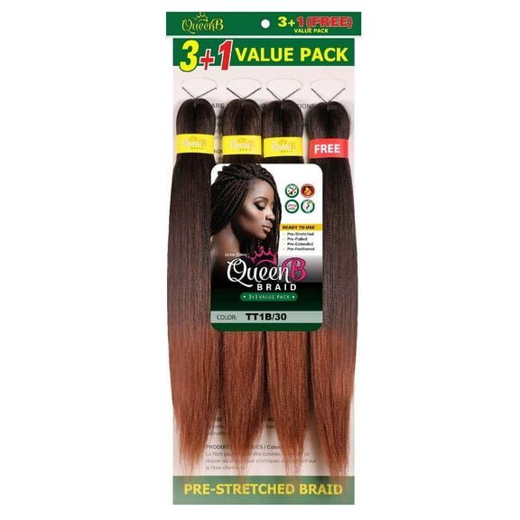 Urban Beauty Queen B Braiding Hair 3+1 Value Pack 40"