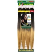 QueenB 4X Value Pack Pre-Stretched Braiding Hair 50    Color TT1B/27
