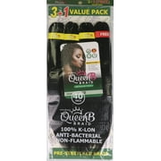 Urban Beauty Queen B Pre-Stretched Braiding Hair 4X Pack, 40 Inch, #1B
