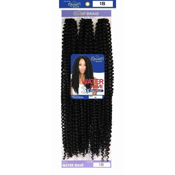 QueenB Braid 3X Water Wave Value Pack - #1B