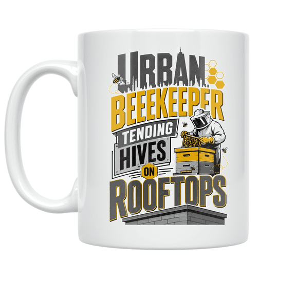 Urban Beekeeper Rooftop Hive Art - Urban Beekeeper - 11 oz Ceramic Coffee Mug