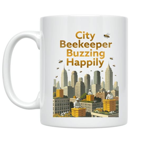 Urban Beekeeping Design - City Beekeeper Enthusiast - 11 oz Ceramic Coffee Mug