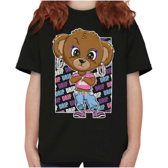 Urban Bling Drip Sassy Teddy Bear Girls Kids T Shirt Tees Teen Brisco Brands S