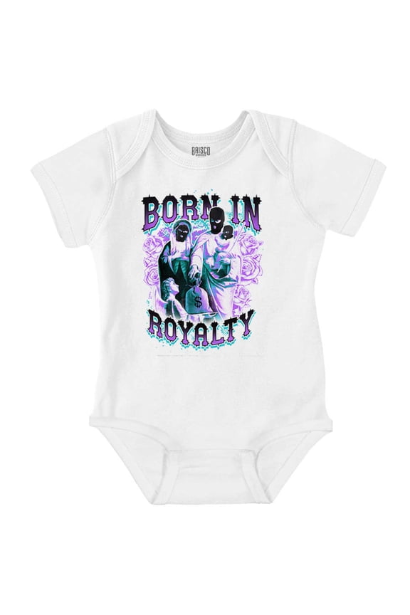 Urban Born In Royalty Masked Family Romper Boys or Girls Infant Baby Brisco Brands NB