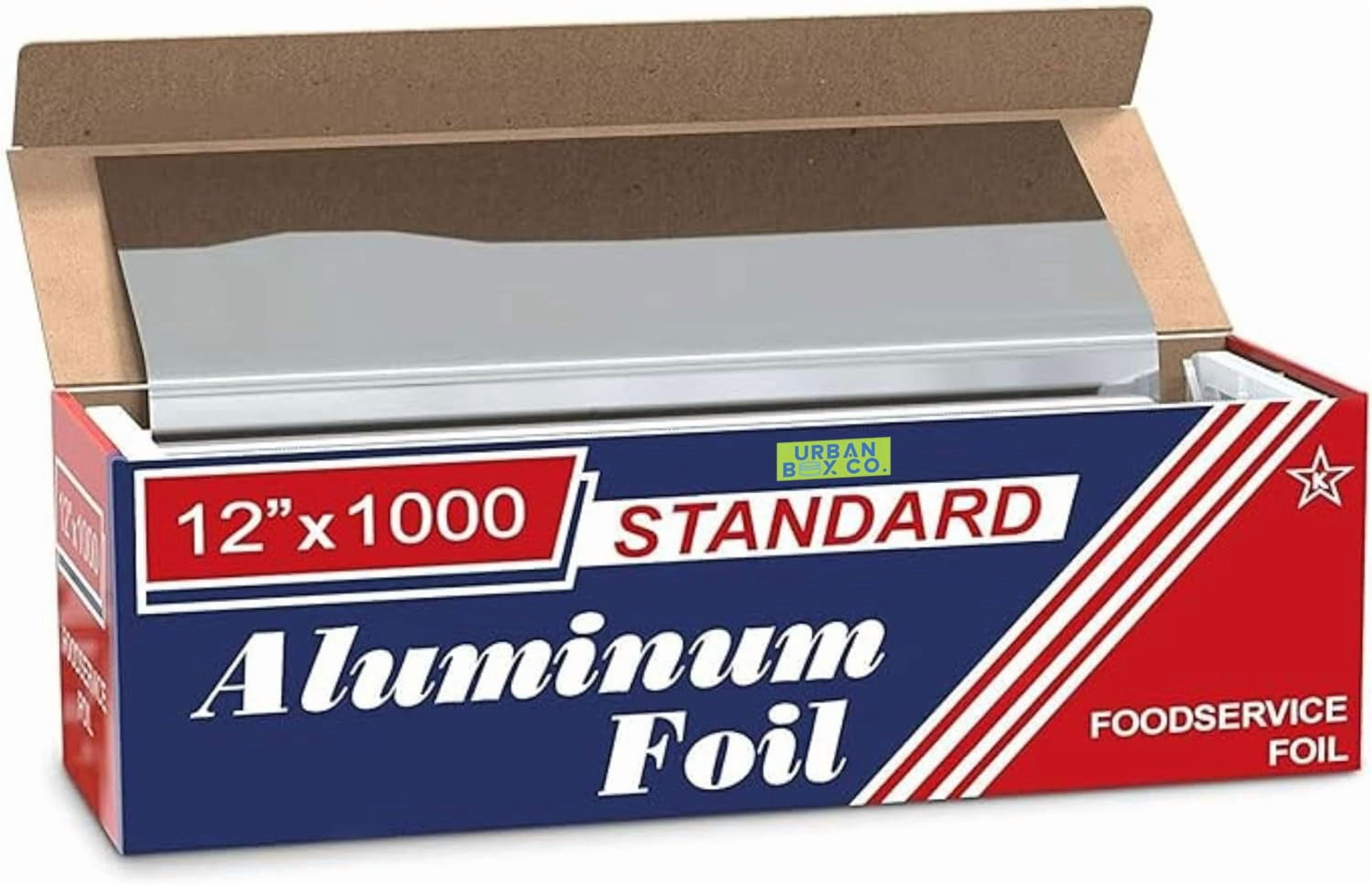 Urban Box Co Aluminum Foil Rolls, 12" x 1000' inches, Commercial-Grade Silver Wrap, Durable & Tear-Resistant, 1 Count