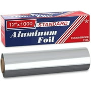 Urban Box Co Aluminum Foil Rolls, 12" x 1000', Commercial-Grade Silver Wrap, 1 Count