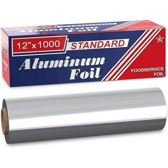Urban Box Co Aluminum Foil Rolls, 12" x 1000' inches, Commercial-Grade Silver Wrap, Durable & Tear-Resistant, 1 Count