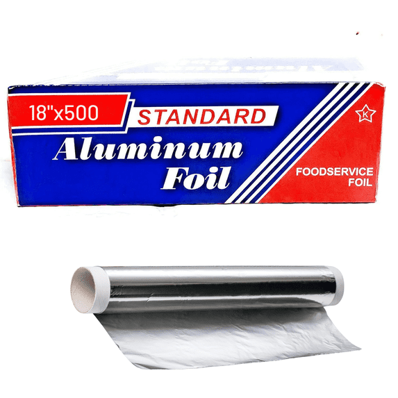 Urban Box Co Aluminum Foil Rolls, 18" x 500' inches, Commercial-Grade Silver Wrap, Durable & Tear-Resistant, 1 Count