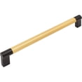 thumbnail image 1 of Stone Harbor Hardware Urban Cabinet Pull, 192 Millimeters, Satin Brass with Matte Black Ends, 1 of 3