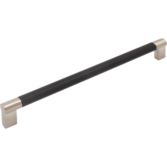 Stone Harbor Hardware Urban Cabinet Pull, 224 Millimeters, Matte Black with Satin Nickel Ends