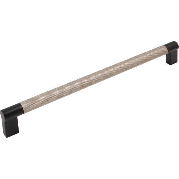 Stone Harbor Hardware Urban Cabinet Pull, 224 Millimeters, Satin Nickel with Matte Black Ends