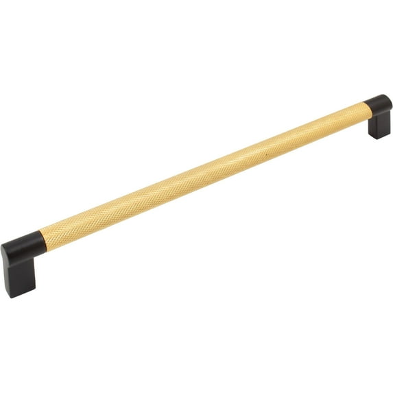 Stone Harbor Hardware Urban Cabinet Pull, 256 Millimeters, Satin Brass with Matte Black Ends