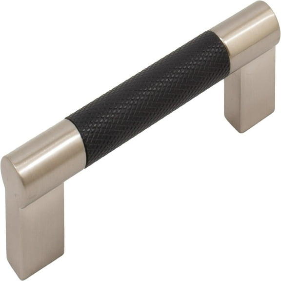 Stone Harbor Hardware Urban Cabinet Pull, 3 Inches, Matte Black with Satin Nickel Ends