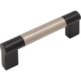 thumbnail image 1 of Stone Harbor Hardware Urban Cabinet Pull, 3 Inches, Satin Nickel with Matte Black Ends, 1 of 3