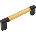 thumbnail image 1 of Stone Harbor Hardware Urban Cabinet Pull, 96 Millimeters, Satin Brass with Matte Black Ends, 1 of 3