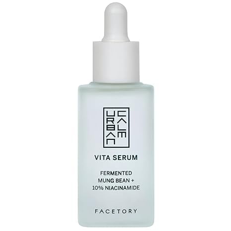 Urban Calm Hydrating Vita Serum with Fermented Mung Bean & 10% Niacinamide, Glow Boosting Facial Serum for Women, Brightening, Fine Line & Wrinkle Treatment, Revive & Plump Skin - 30 ml