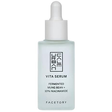 Urban Calm Hydrating Vita Serum with Fermented Mung Bean & 10% Niacinamide, Glow Boosting Facial Serum for Women, Brightening, Fine Line & Wrinkle Treatment, Revive & Plump Skin - 30 ml