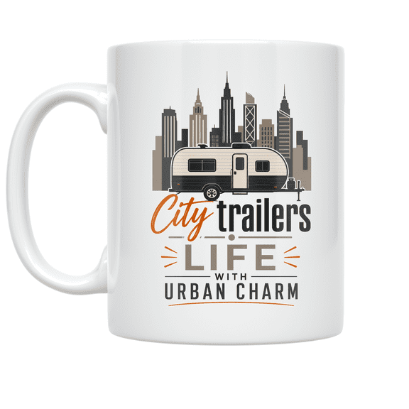 Urban Camping Trailer Life - Adventure Enthusiast - 11 oz Ceramic Coffee Mug