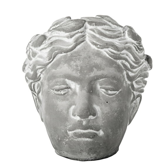 Ysolde Curled Lady Head Cement Flower Pot