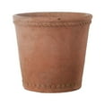 thumbnail image 1 of Urban Cement Round Pot with Bottle Ring Mouth, Upper Molded Rope Banded Design and Tapered Bottom Rough Finish Amber Orange, Medium, 1 of 1