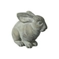 thumbnail image 1 of Urban Cement Sitting Rabbit Figurine with Combed Design Body Antique Finish Green, 1 of 8