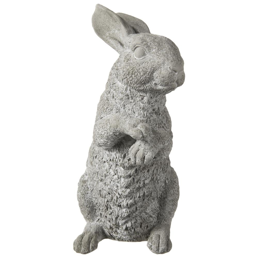 Urban Cement Standing Rabbit Figurine Molded with Furred Design Body ...