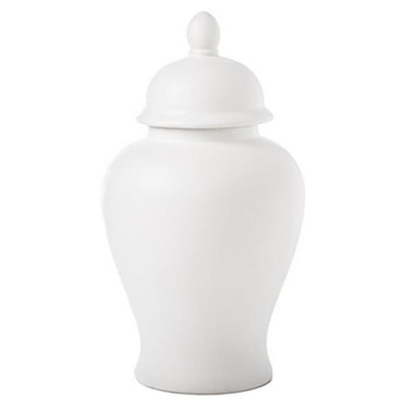 Urban Ceramic Round Ginger Jar SM Matte Finish White